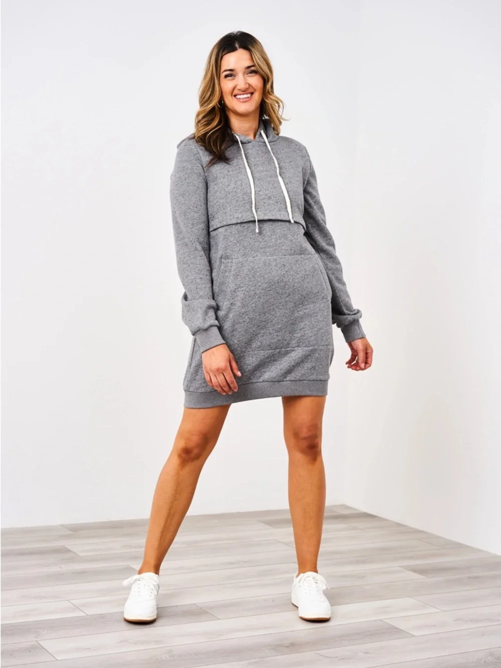 Latched Mama Hoodie Sweatshirt Nursing Dress - Picture 3 of 15
